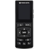 Black Minn Kota Advanced GPS remote control on a white background
