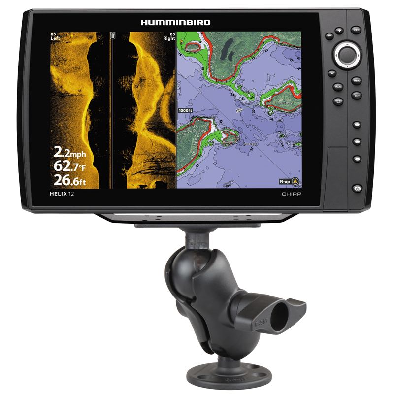 RAM® Drill-Down Double Ball Mount for Humminbird Helix 8, 9, 10